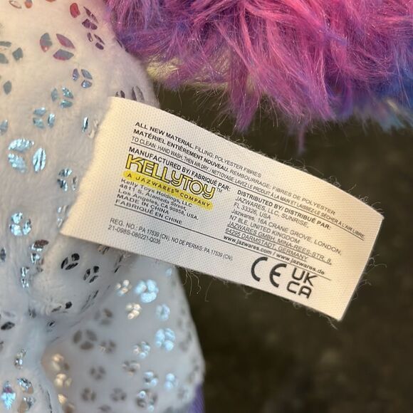 Kellytoy Fantasy Pets Plush Metallic Spotted Unicorn w/Rainbow Mane - Picture 7 of 7